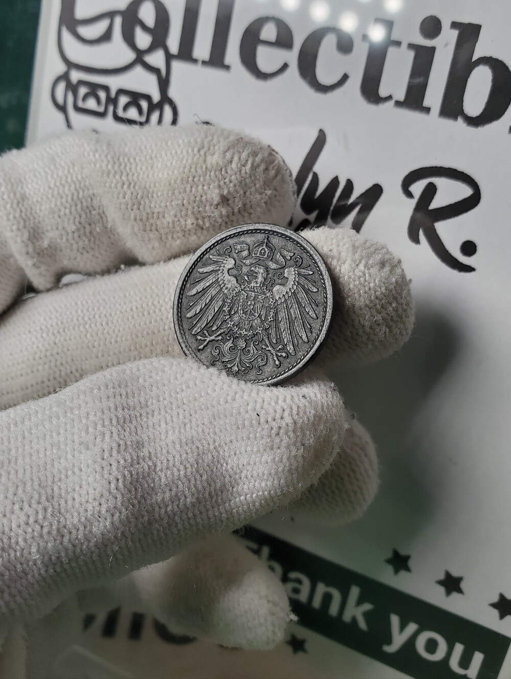 1921 Germany 10 Pfennig – UNC Weimar Zinc Deep Charcoal Tone - Picture 6 of 11